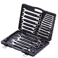 набор ключей комбинированных, трещоточных шарнирных matrix 14798 13 шт