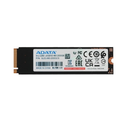 накопитель ssd a-data 2tb series legend 860 m.2 2280 pci-e gen4.0 x4, nvme, r/w 6000/5000mb/s, 640tbw, rtl (sleg-860-2000gcs)