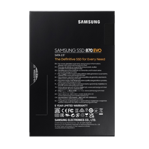 накопитель ssd samsung 250gb 870 evo 2.5", sata-iii, r/w 560/530mb/s, 150tbw, tlc (mz-77e250b/eu) фото 5