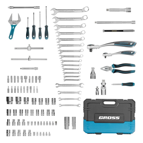 набор инструментов gross 14151 101 предмет 1/2", 1/4" в кейсе фото 9