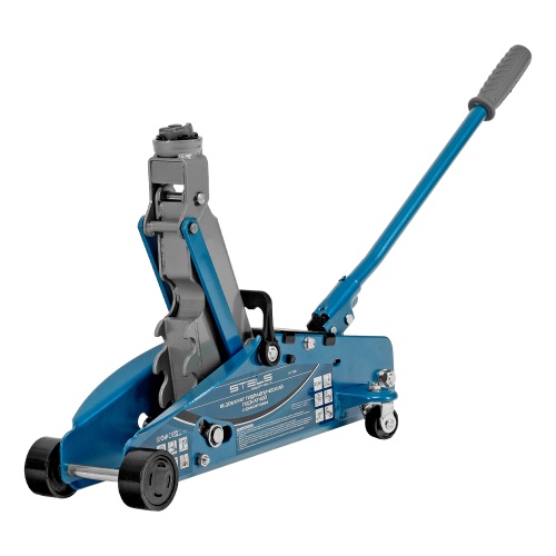 домкрат гидравлический подкатной  stels 2.5 т 140-385 мм в кейсе фото 8