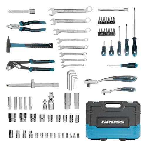 набор инструментов gross 76 предметов 1/2", 1/4" фото 9