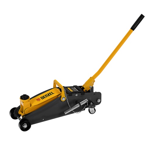 домкрат гидравлический подкатной denzel 2,8 т 135-385 мм в кейсе фото 9