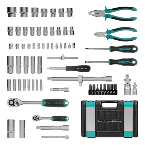 набор инструментов stels 14108 69 предметов 1/2", 1/4" в кейсе фото 9