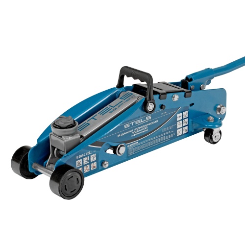 домкрат гидравлический подкатной  stels 2.5 т 140-385 мм в кейсе фото 3