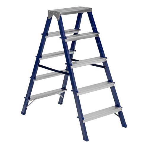 стремянка стальная сибртех 97935 5 ступеней, двухсторонняя с надежной фиксацией фото 10