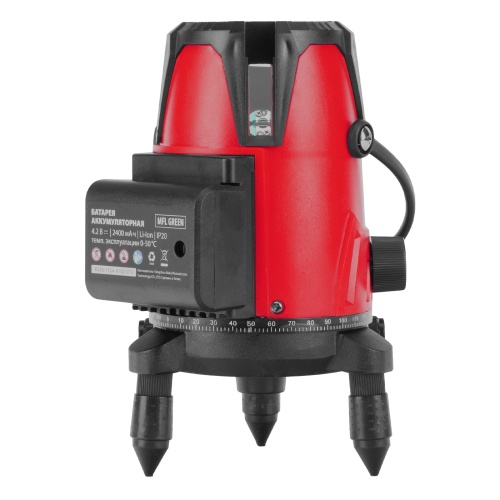 лазерный уровень mtx mfl green, 30 м зеленый луч, аккумулятор li 2400 mah с сумкой фото 7