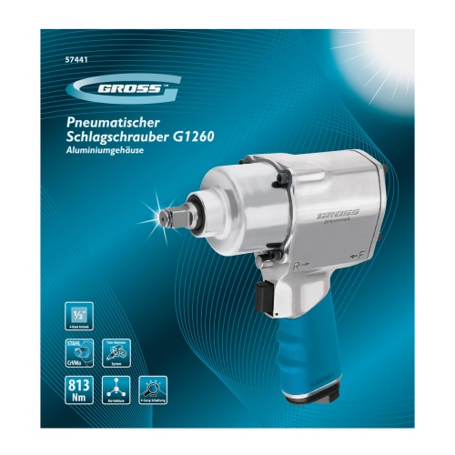 гайковерт пневматический ударный gross g1260 twin hammer 7000 об/мин фото 2