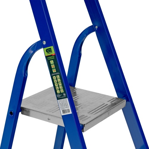 стремянка сибртех 7 ступеней стальной профиль / алюминиевые ступени 97957 фото 5