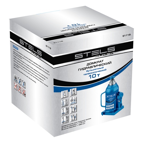 домкрат гидравлический бутылочный stels 10 т 170-430 мм фото 6