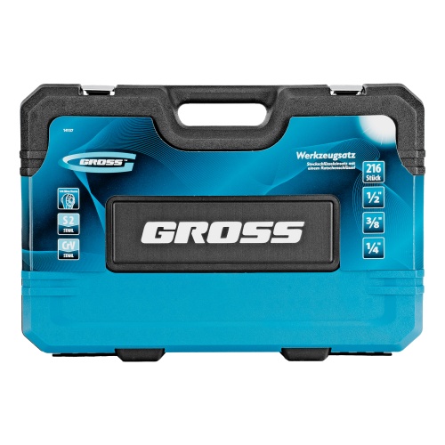 набор инструментов gross 14157 216 предметов 1/2" 3/8" 1/4" в кейсе фото 7