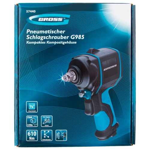 гайковерт пневматический ударный gross g985 twin hammer 9000 об/мин фото 4