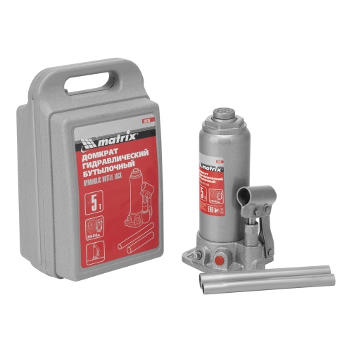 домкрат гидравлический бутылочный matrix 5 т 216-413