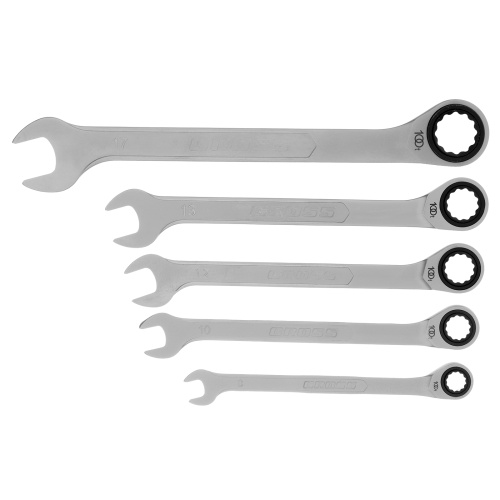 набор ключей комбинированных трещоточных gross 8-17 мм 5 шт