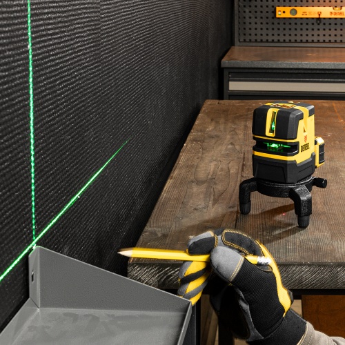 лазерный уровень denzel lx 06 green 30 м фото 5