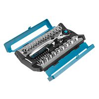 набор торцевых головок с трещоткой gross 1/2", 1/4" 41 предмет