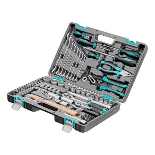 набор инструментов stels 14104 76 предметов 1/2", 1/4" в кейсе