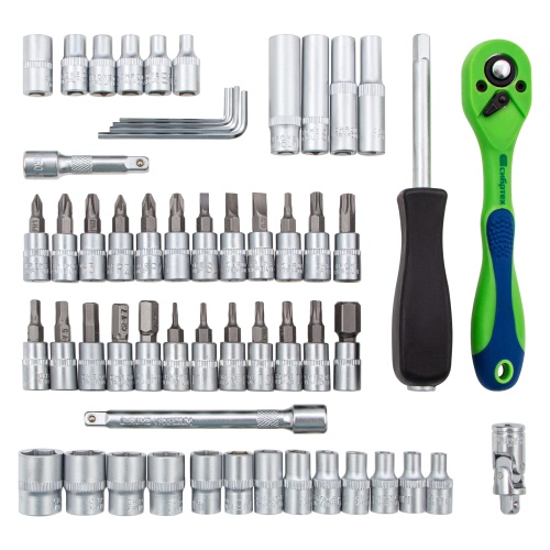 набор инструментов сибртех 56 предметов 1/4" фото 8