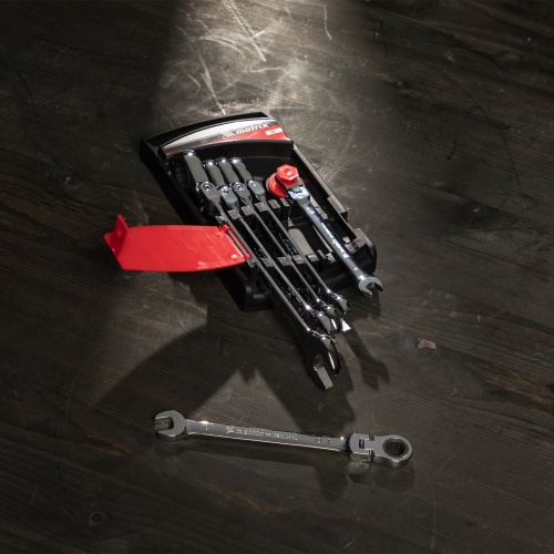 набор ключей комбинированных трещеточных шарнирных matrix 6 шт фото 5