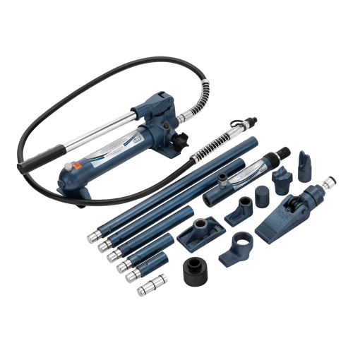 растяжка гидравлическая stels 4т 17 предметов, 7 сменных насадок в пластиковом кейсе