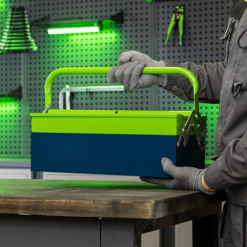 металлический ящик для инструмента сибртех 430 х 200 х 160 три секции фото 3