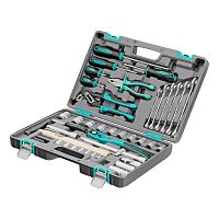 набор инструментов stels 14113 1/2" хромированный 58 предметов в кейсе