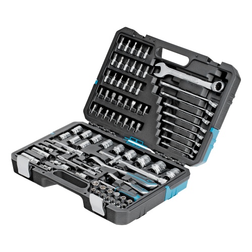 набор инструментов gross 14149 82 предметов 1/2", 1/4" c ключем-трещеткой из стали crv