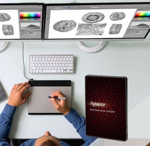 накопитель ssd apacer 512gb as350x 2.5", sata-iii, r/w 560/540mb/s, 3d nand, iops 87k/80k, mtbf 1,5m, 320tbw, rtl (ap512gas350xr-1) фото 2