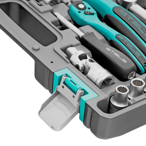набор инструментов stels 94 предмета 1/2", 1/4", 12 гранные головки 14118 фото 6