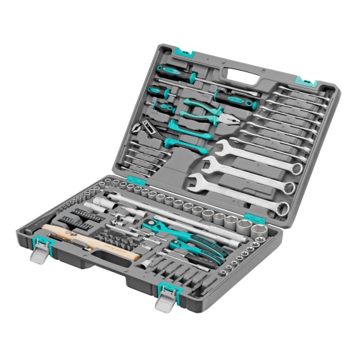 набор инструментов stels 14112 119 предметов 1/4", 1/2" в кейсе