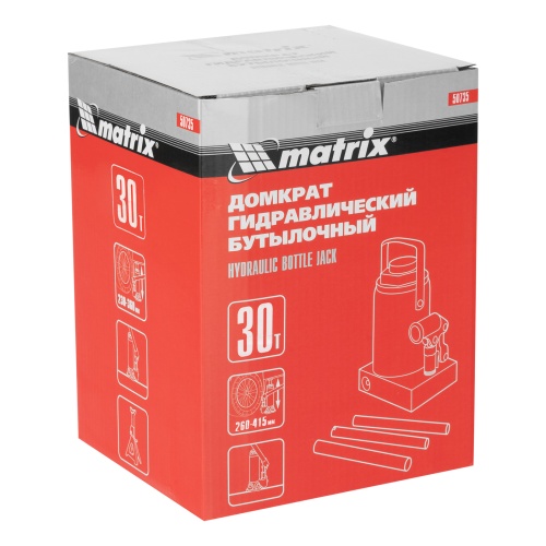 домкрат гидравлический бутылочный matrix 30 т 260-415 мм фото 6