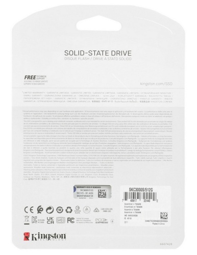 накопитель ssd kingston 512gb kc3000 m.2 2280 pci-e gen4.0 x4, nvme, m.2, r/w 7000/3900mb/s, 400tbw (skc3000s/512g) фото 2
