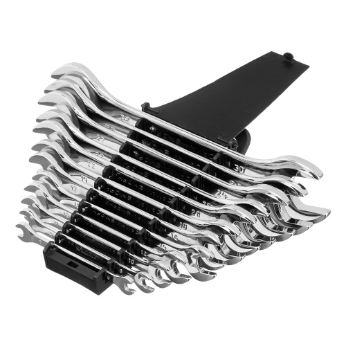 набор ключей рожковых matrix 12 шт 6-32мм elliptical фото 8