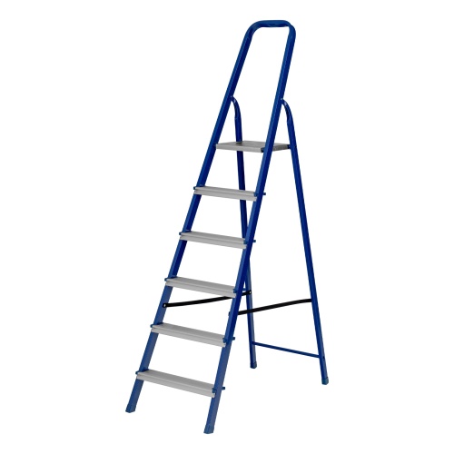 стремянка сибртех 6 ступеней стальной профиль / алюминиевые ступени 97956