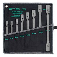 набор ключей шарнирных stels 14965, сталь хромованадиевая 8 шт