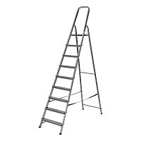 стремянка алюминиевая сибртех 9 ступеней 97719 с дугой безопасности