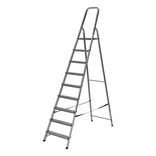 стремянка алюминиевая сибртех 9 ступеней 97719 с дугой безопасности