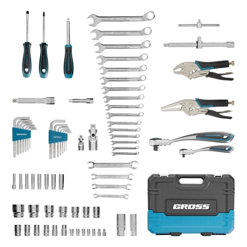 набор инструментов gross 14148 78 предметов 1/2", 1/4" фото 9