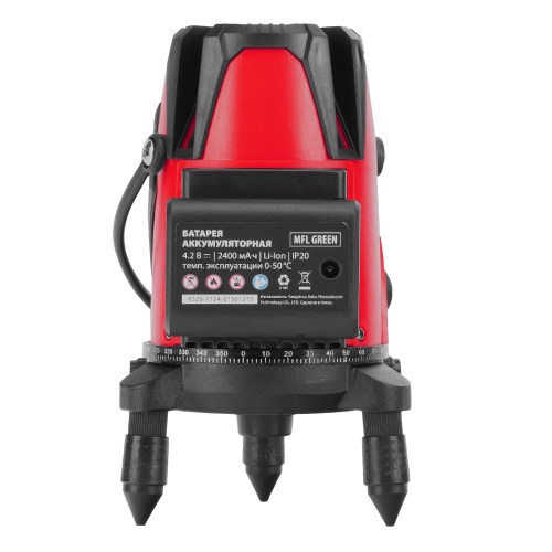 лазерный уровень mtx mfl green, 30 м зеленый луч, аккумулятор li 2400 mah с сумкой фото 6