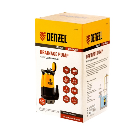 дренажный насос для чистой и грязной воды denzel dp900s 97269 фото 3