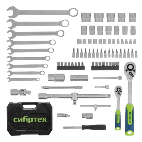 набор инструментов сибртех 82 предмета 1/2", 1/4" в кейсе фото 9