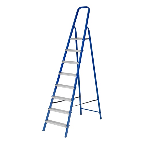 стремянка сибртех 8 ступеней стальной профиль / алюминиевые ступени 97958