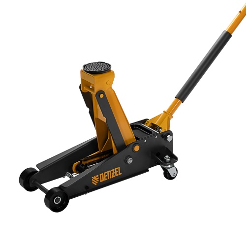 домкрат гидравлический подкатной denzel 3 т 135-480 мм профессиональный фото 9