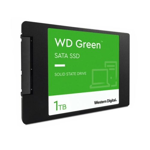 накопитель ssd western digital 1tb green 2.5", sata-iii, r/w 545/510mb/s, mttf 2000000 hrs (wds100t5g0a)