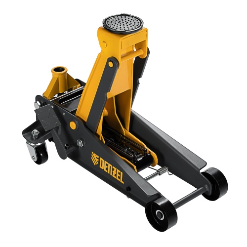 домкрат гидравлический подкатной denzel 3 т 135-480 мм профессиональный фото 7