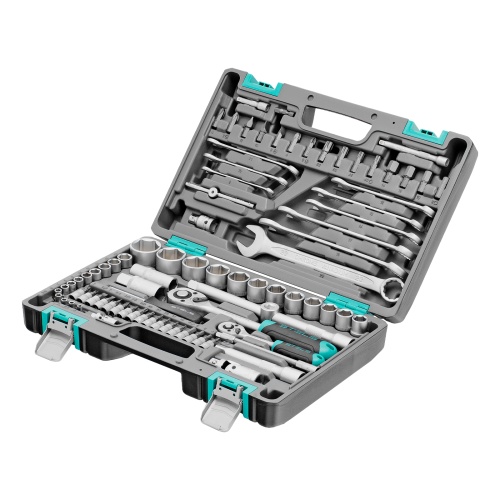 набор инструментов stels 82 предмета 1/2", 1/4" 14105 в кейсе