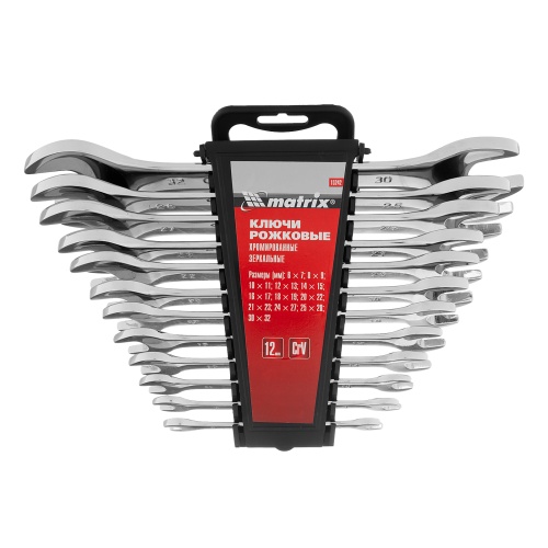 набор ключей рожковых matrix 12 шт 6-32мм elliptical