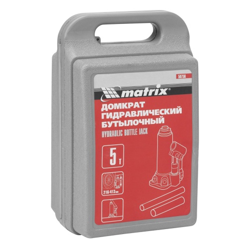 домкрат гидравлический бутылочный matrix 5 т 216-413 фото 5