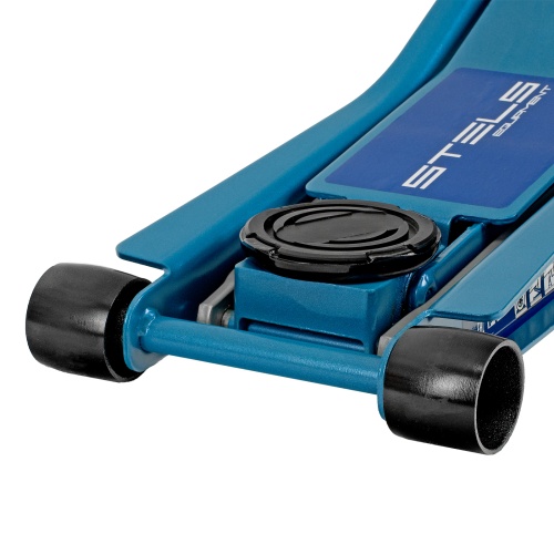 домкрат гидравлический подкатной stels 3 т  75-515 мм профессиональный фото 2