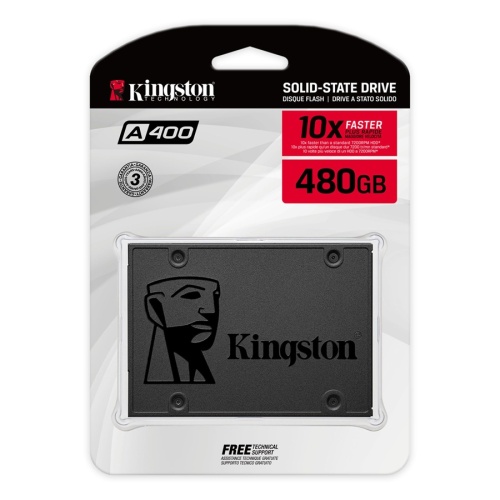 накопитель ssd kingston 480gb a400 2.5", sata-iii, r/w 500/450mb/s, 160tbw (sa400s37/480g) фото 2